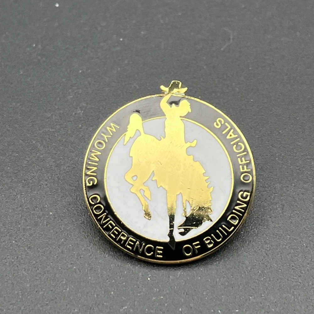 Wyoming‎ Conference Of Building Officials Cowboy Horse Rodeo Lapel Hat Pin